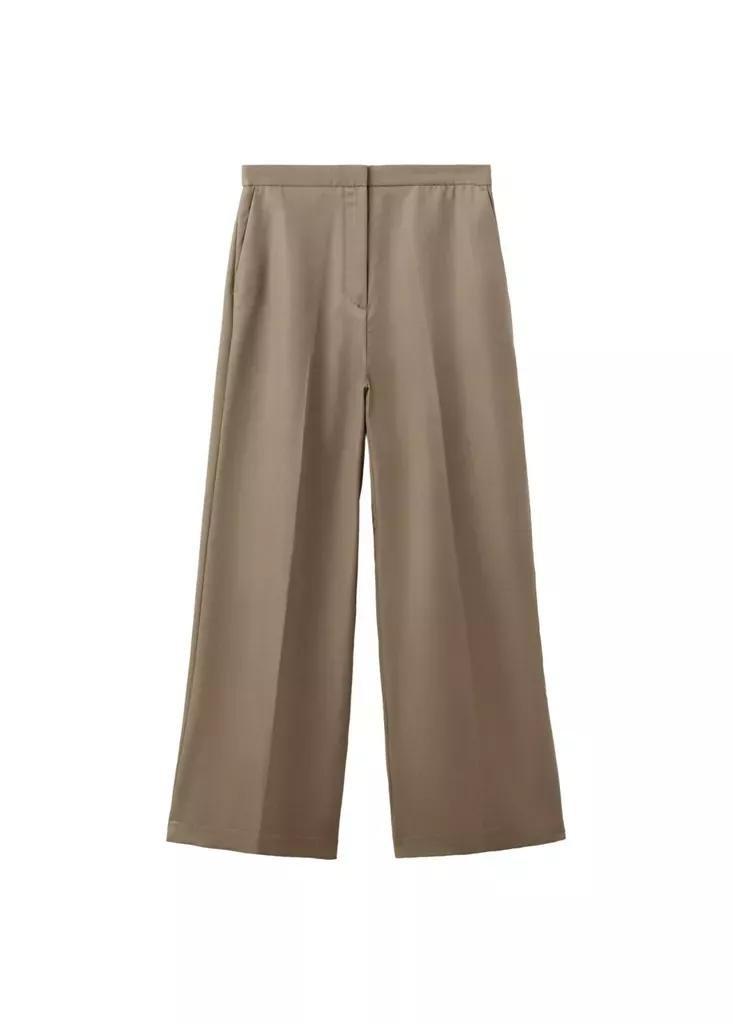 Beige High-Waisted Lyocell Trousers, Beige - Khaki, large image number 9