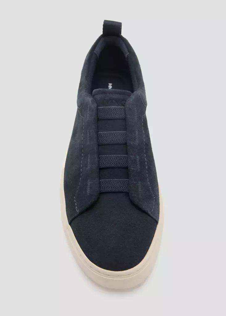 Navy Suede Leather Trainer With Virama&reg; Sole, Navy, large image number 3