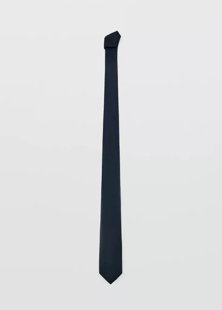Navy Smooth Micro-Structured Tie, Navy, medium