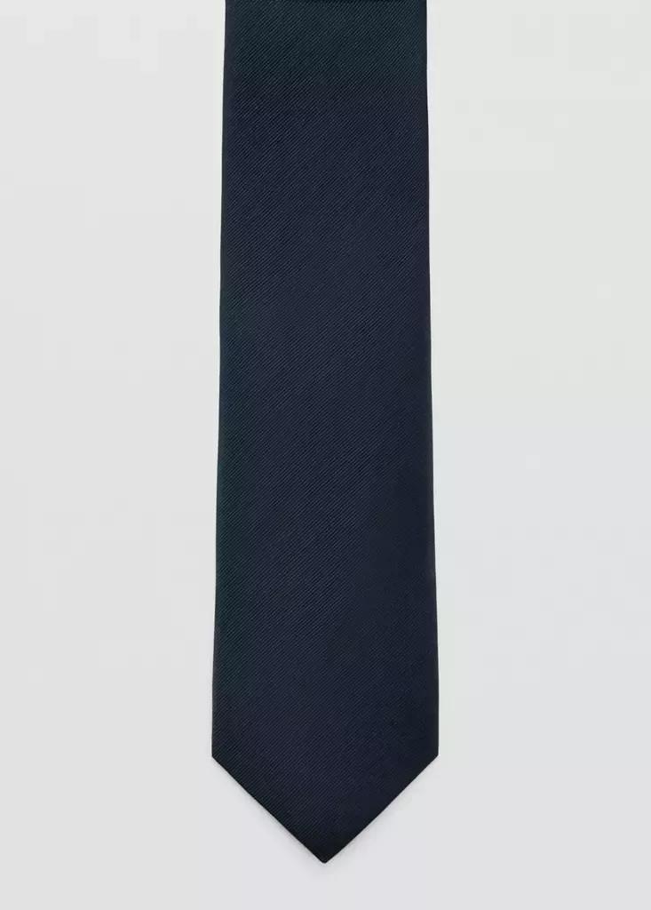 Navy Smooth Micro-Structured Tie, Navy, large image number 3