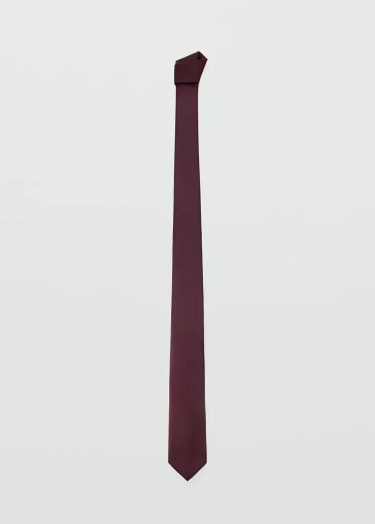 Red Smooth Micro-Structured Tie, Dark Red, medium