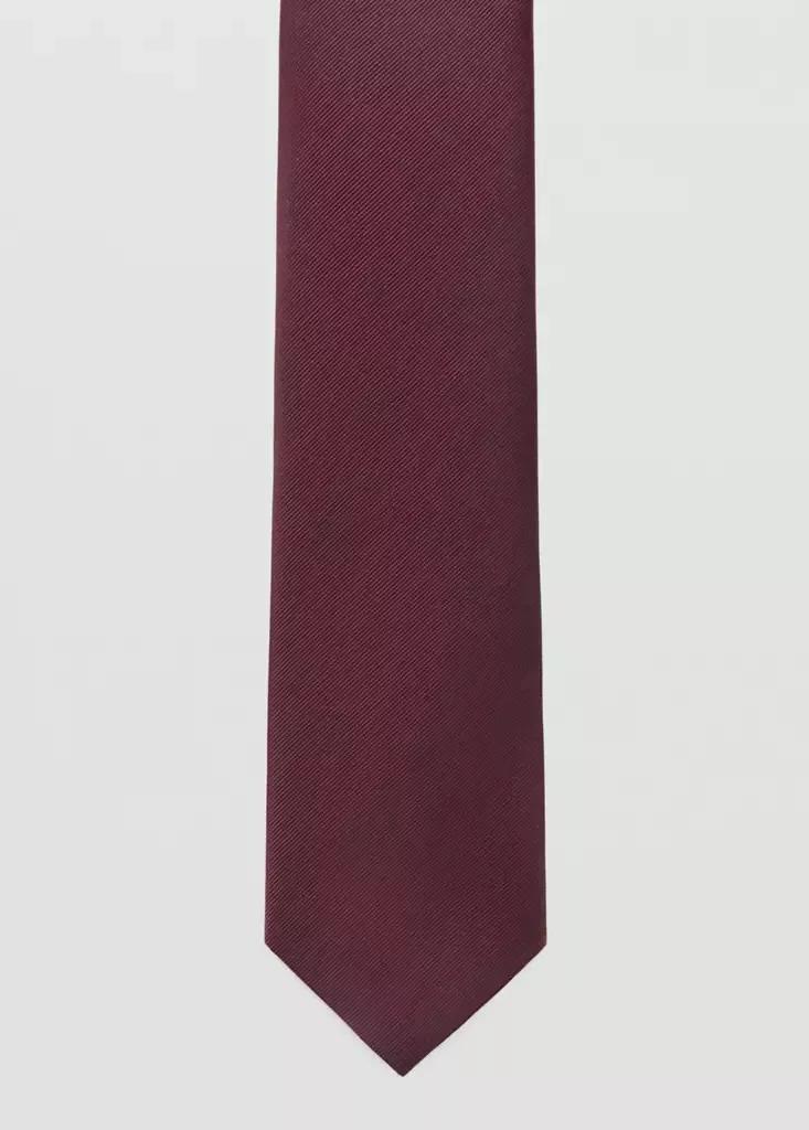 Red Smooth Micro-Structured Tie, Dark Red, large image number 3