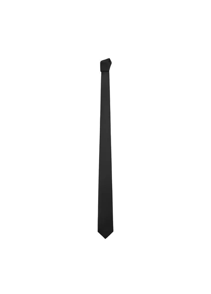 Black Smooth Micro-Structured Tie, Black, medium