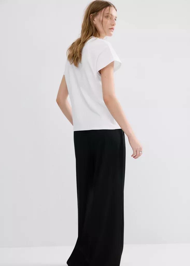White Short-Sleeved Cotton T-Shirt, White, medium