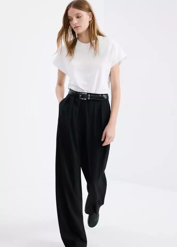 White Short-Sleeved Cotton T-Shirt, White, large image number 4