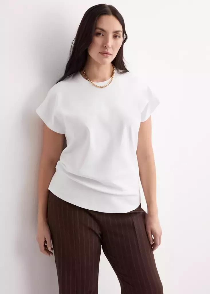 White Short-Sleeved Cotton T-Shirt, White, large image number 9