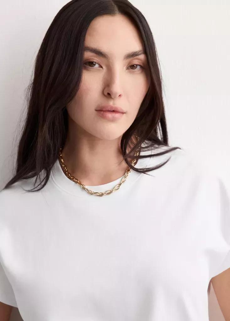 White Short-Sleeved Cotton T-Shirt, White, large image number 10