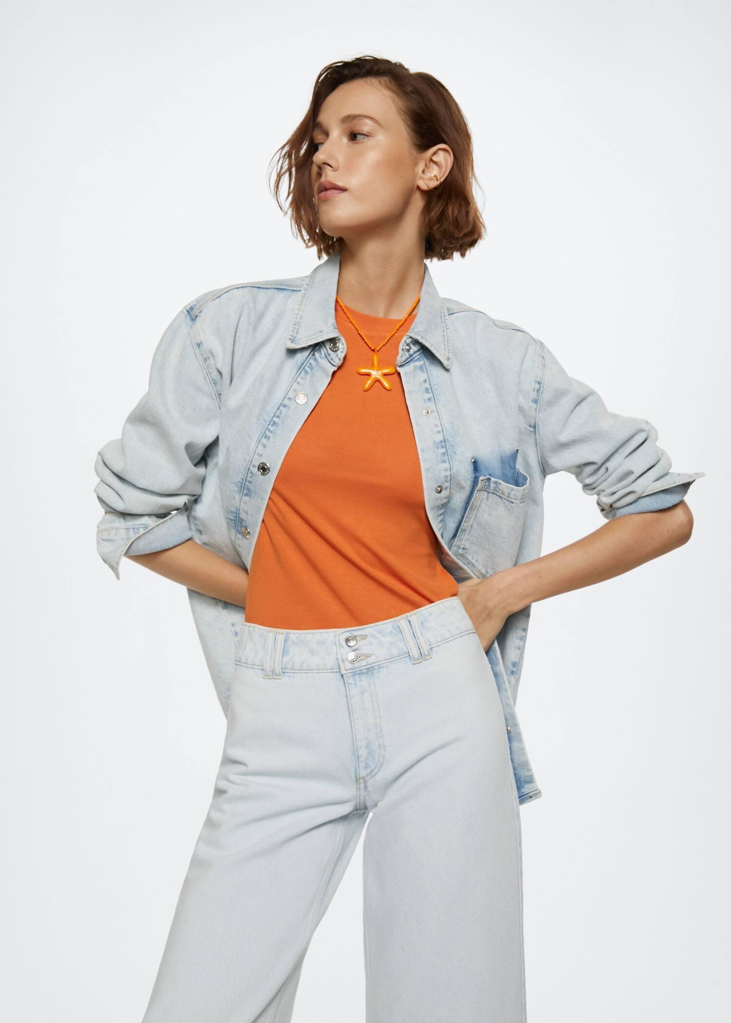 Blue Mid Waist Culotte Jeans, , large image number 0