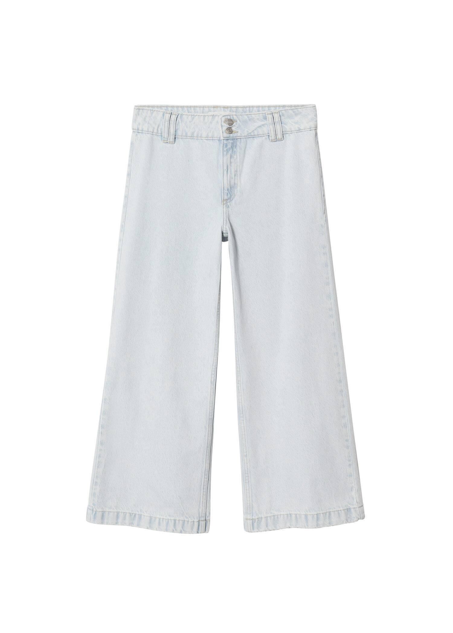 Blue Mid Waist Culotte Jeans, , large image number 3