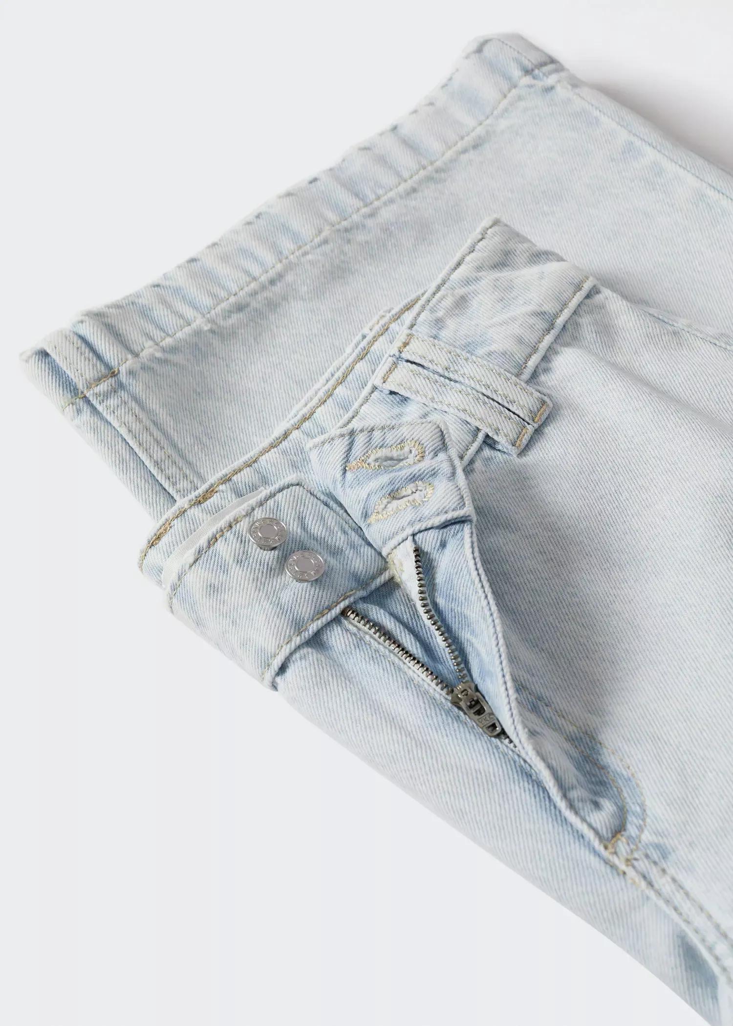 Blue Mid Waist Culotte Jeans, , large image number 4