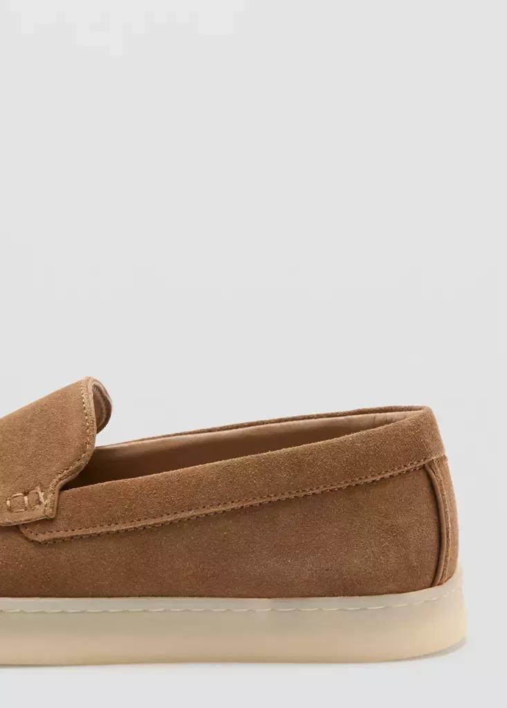 Brown Split Leather Shoes, Dark Brown, large image number 3