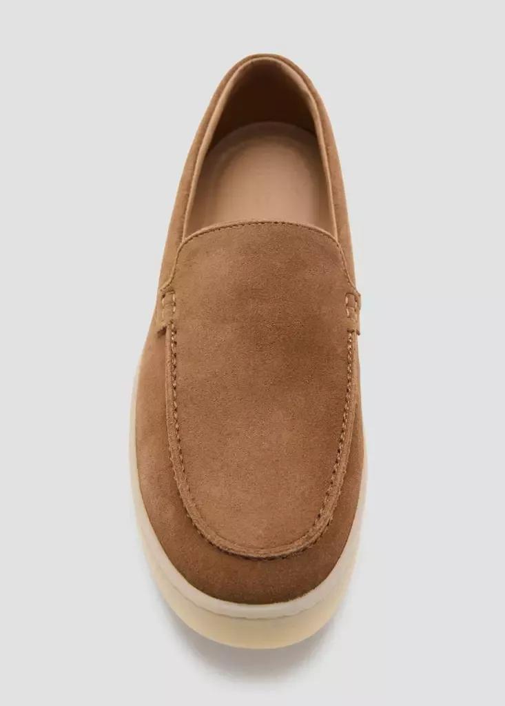 Brown Split Leather Shoes, Dark Brown, large image number 4