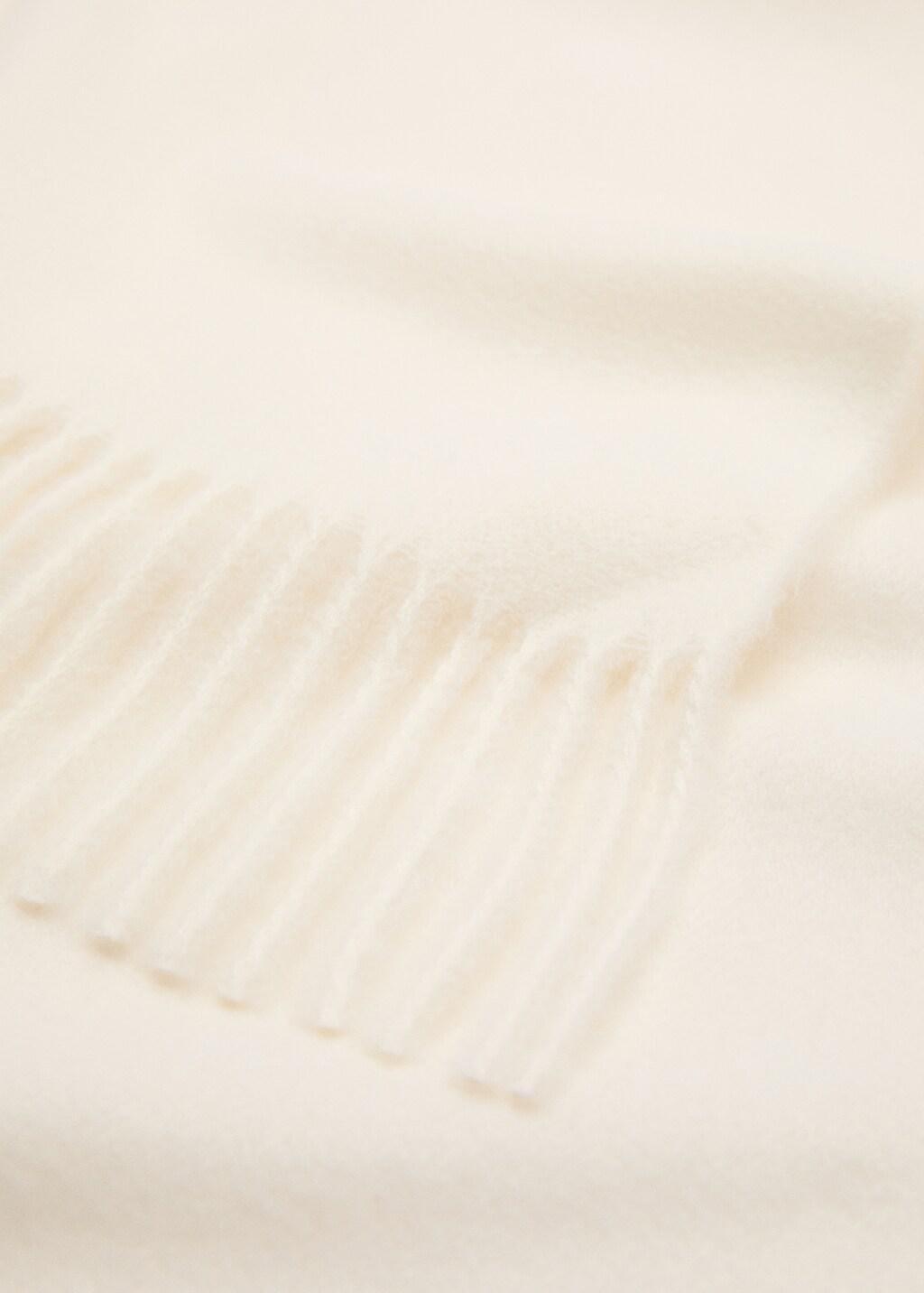 Beige Fringed Edge Scarf, Light Beige, large image number 0