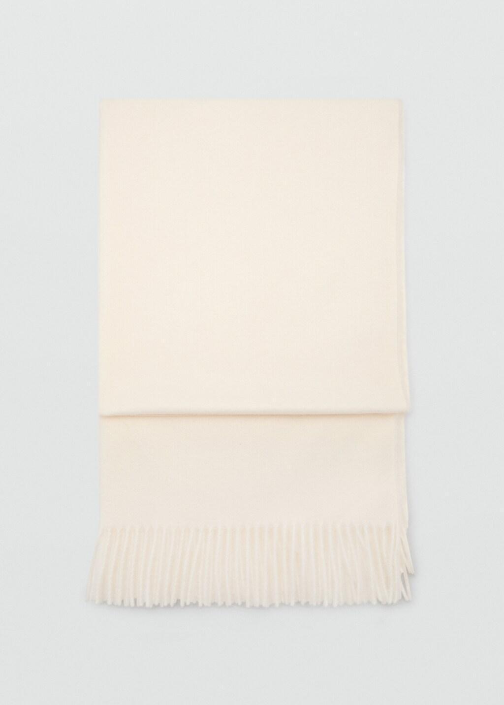 Beige Fringed Edge Scarf, Light Beige, medium