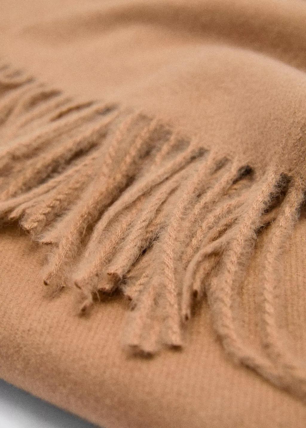 Brown Fringed Edge Scarf, Medium Brown, medium