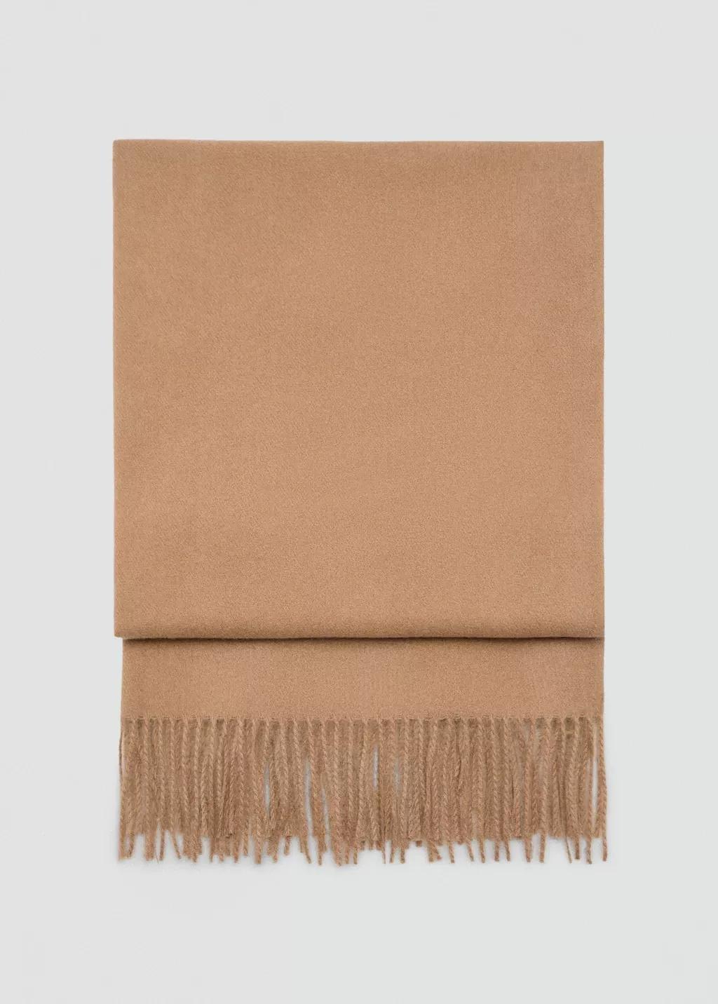 Brown Fringed Edge Scarf, Medium Brown, medium