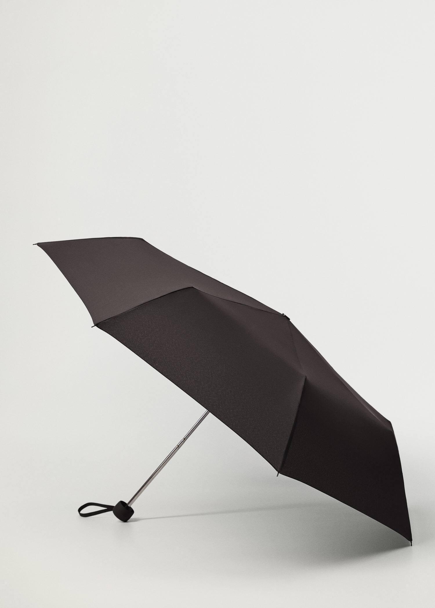 Black Plain Folding Umbrella, , large image number 1