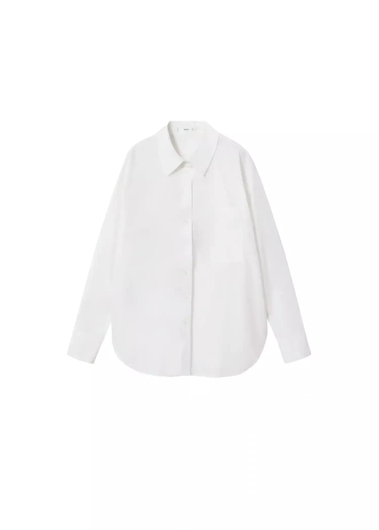 White Oversize Cotton Shirt, , large image number 4