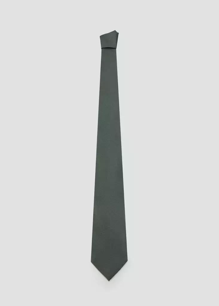 Green Plain Silk Tie, , medium