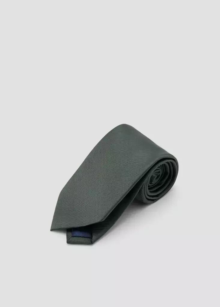 Green Plain Silk Tie, , medium