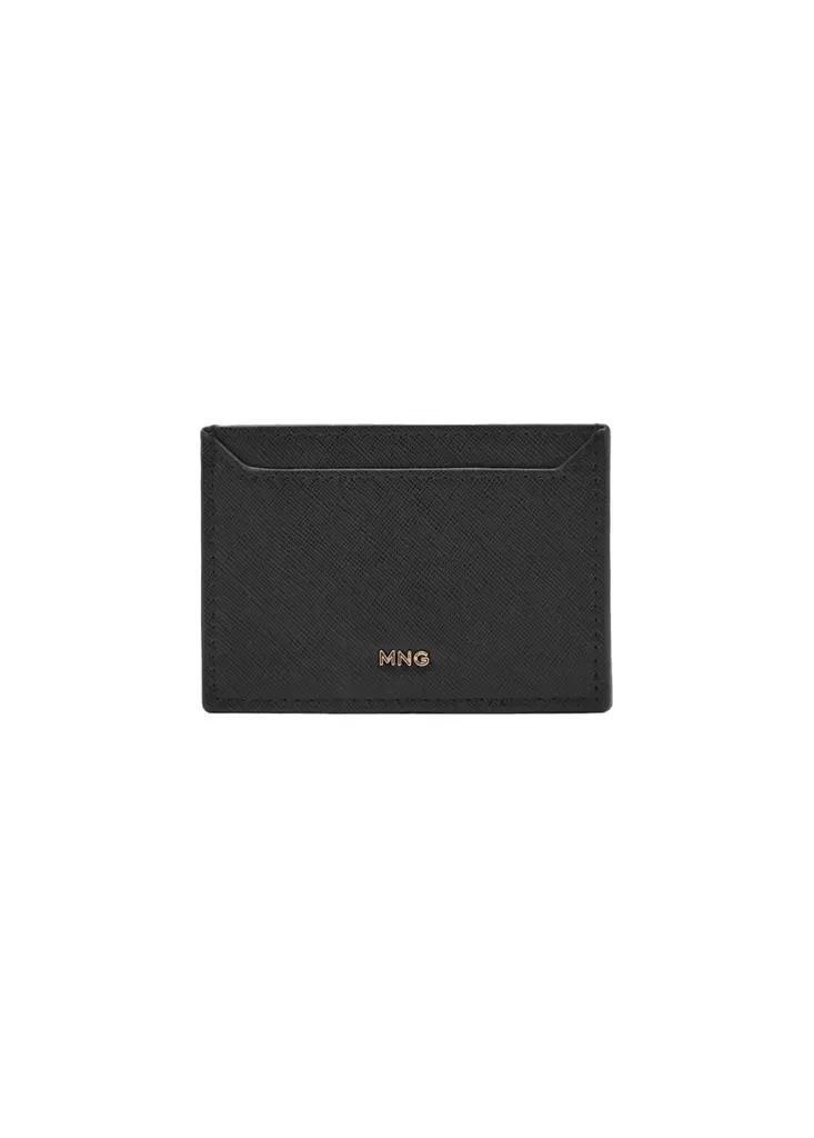 Black Saffiano-Effect Cardholder, , medium