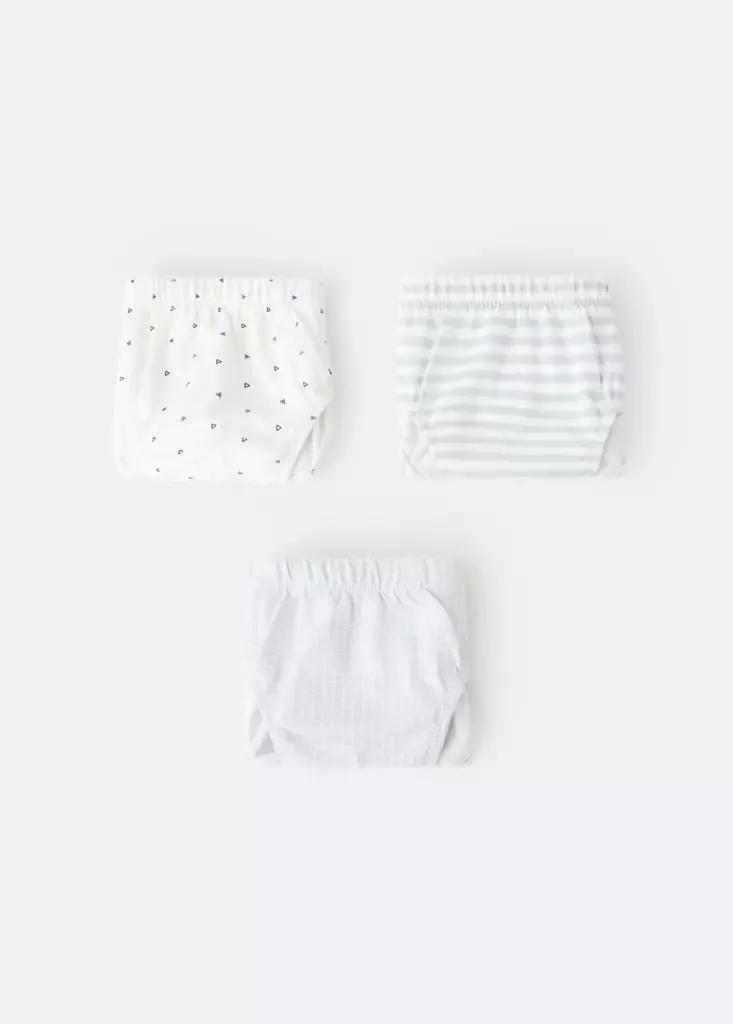 Blue Cotton Combination Briefs, Set Of 3, Baby Boys, , large image number 0
