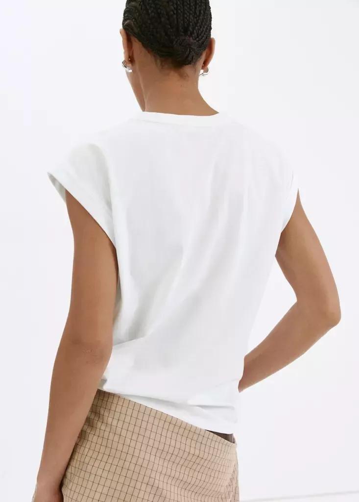 White Short-Sleeved Cotton T-Shirt, , medium