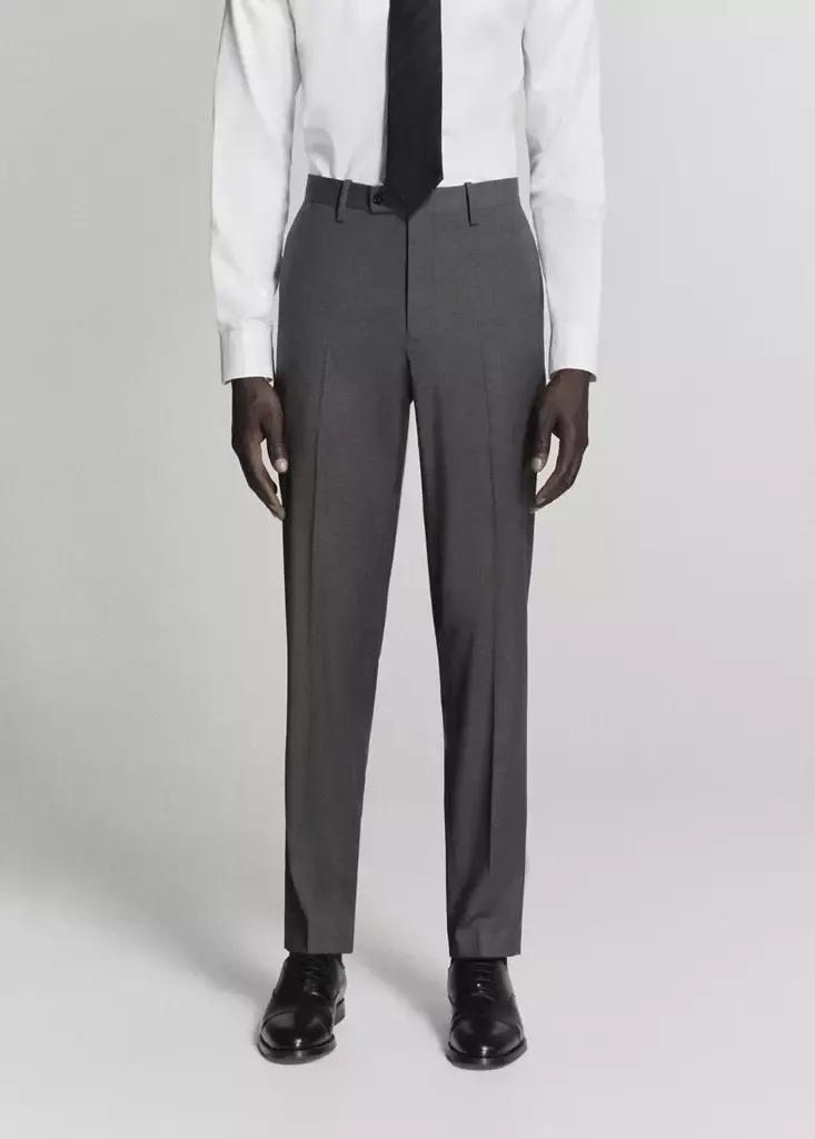 Grey Milan Slim-Fit Suit Trousers, , large image number 1
