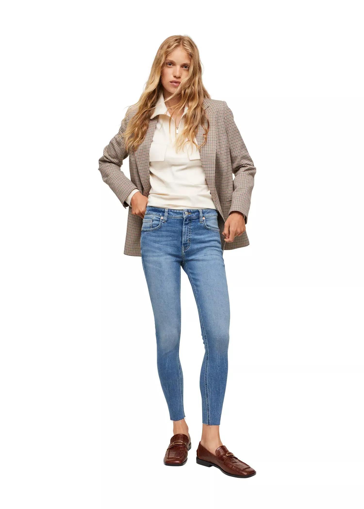 Blue Skinny Cropped Jeans, , large image number 7