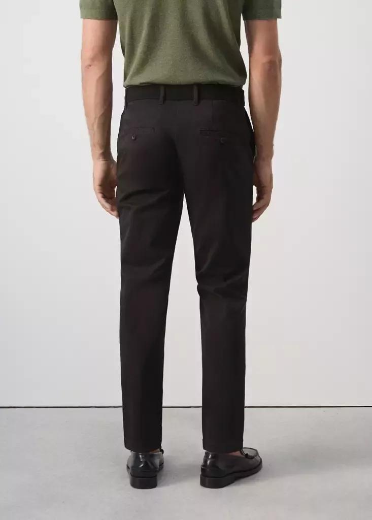 Black Prato Cropped Tapered Chino Trousers, , large image number 2