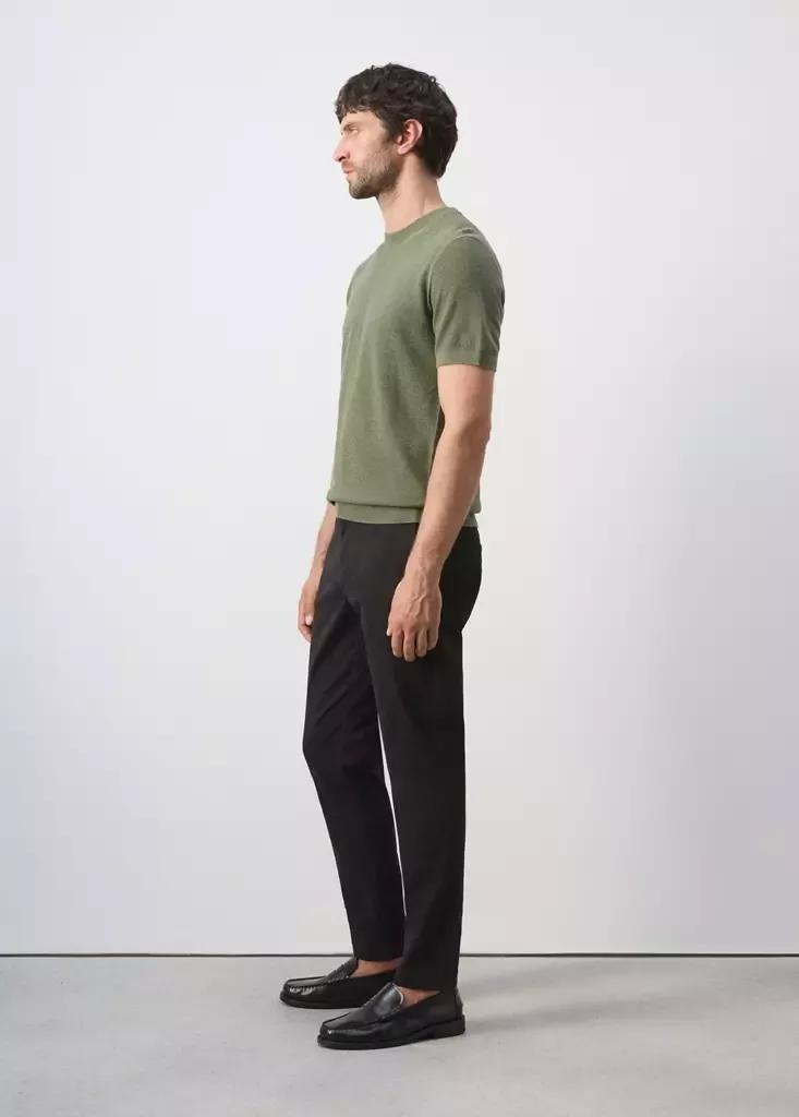 Black Prato Cropped Tapered Chino Trousers, , large image number 4