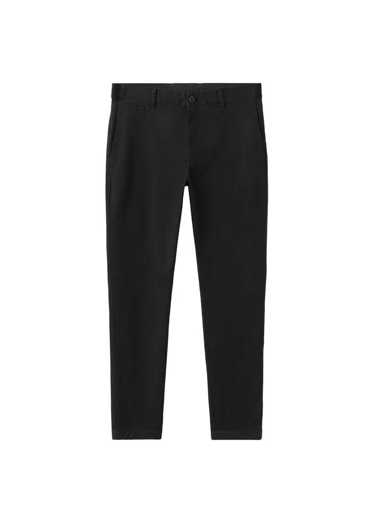Black Prato Cropped Tapered Chino Trousers, , large image number 9