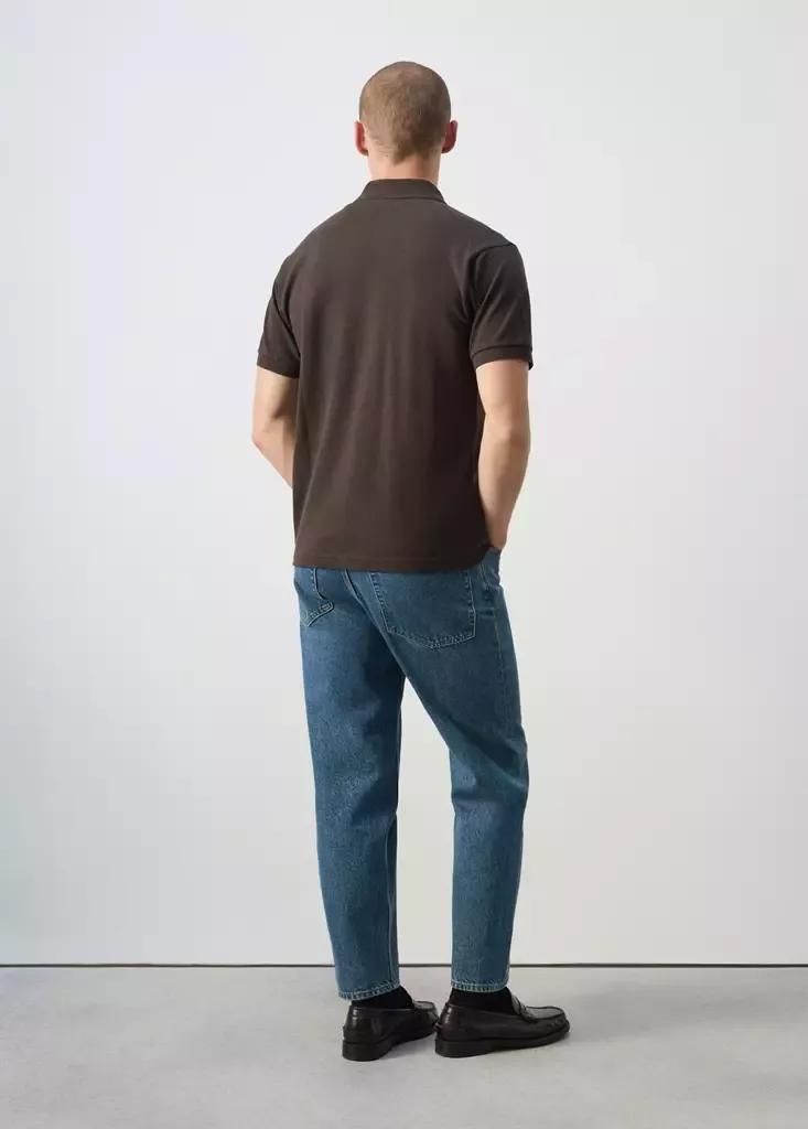 Brown Cotton Pique Polo, , medium
