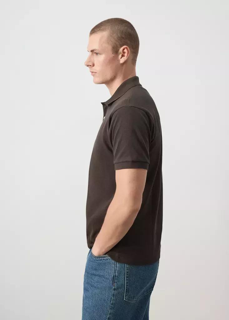 Brown Cotton Pique Polo, , large image number 4