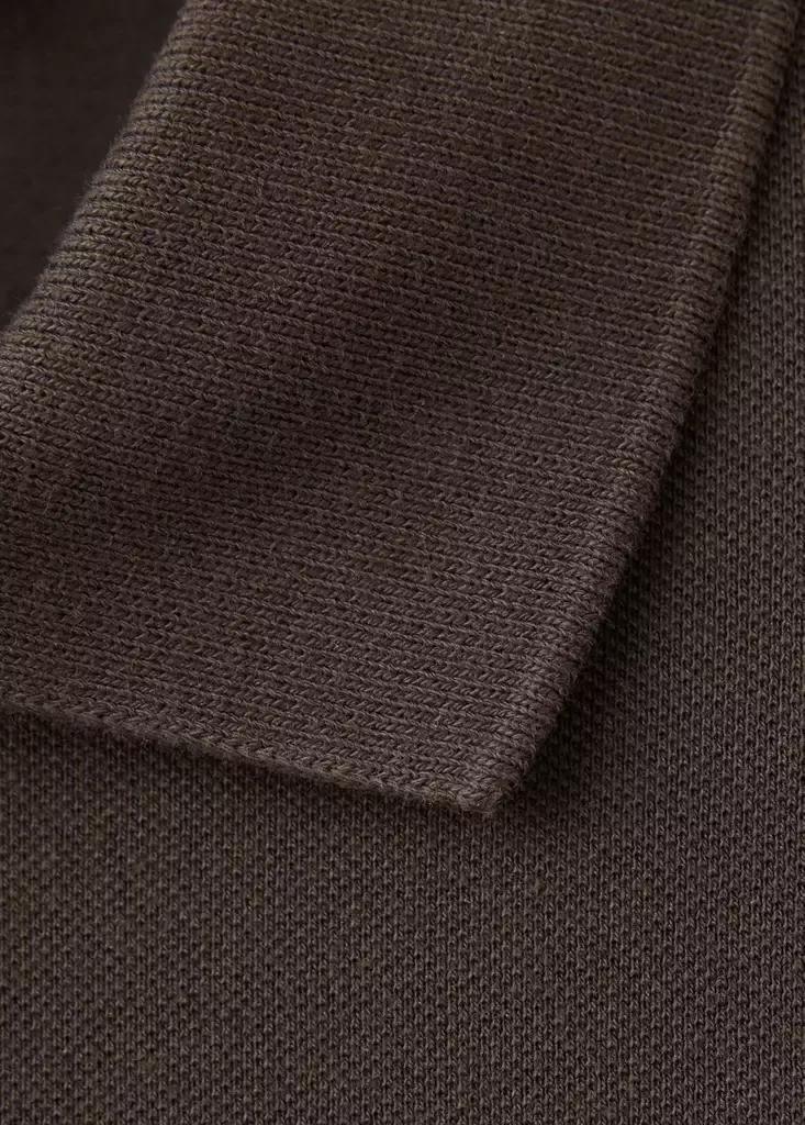 Brown Cotton Pique Polo, , large image number 7