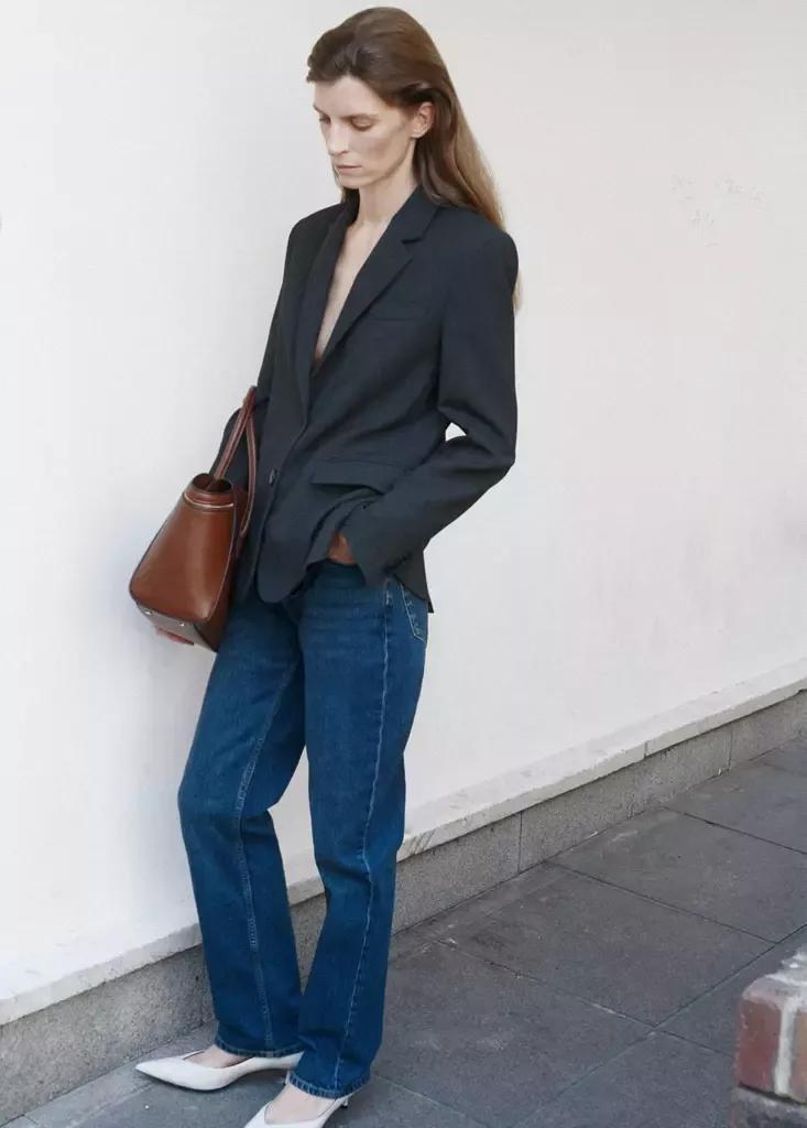 Grey Straight-Fit Suit Blazer, , medium