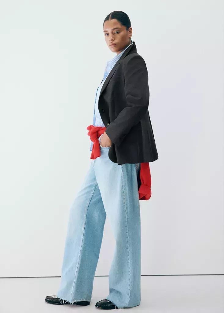 Grey Straight-Fit Suit Blazer, , large image number 8