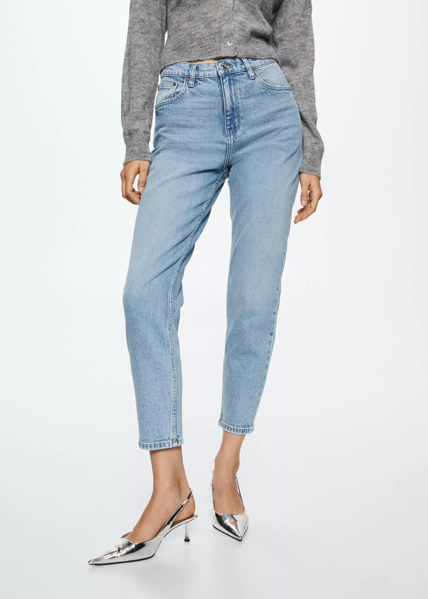 open blue Mom high-waist jeans, , large image number 0