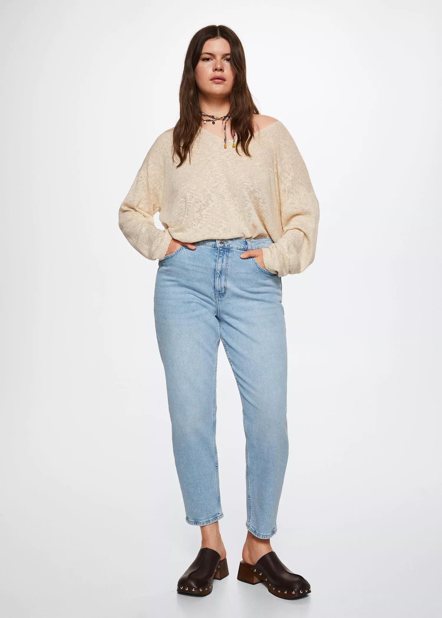 open blue Mom high-waist jeans, , large image number 4