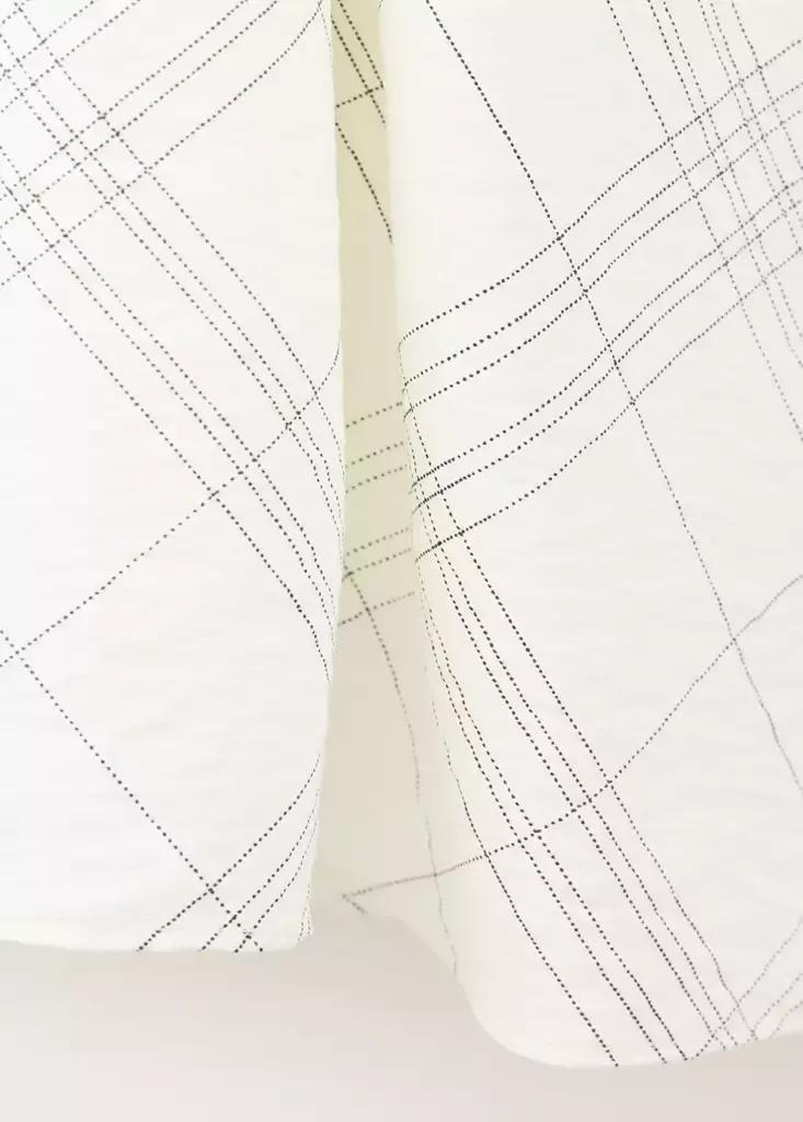 White Ruched V-Neck Dress, , large image number 6
