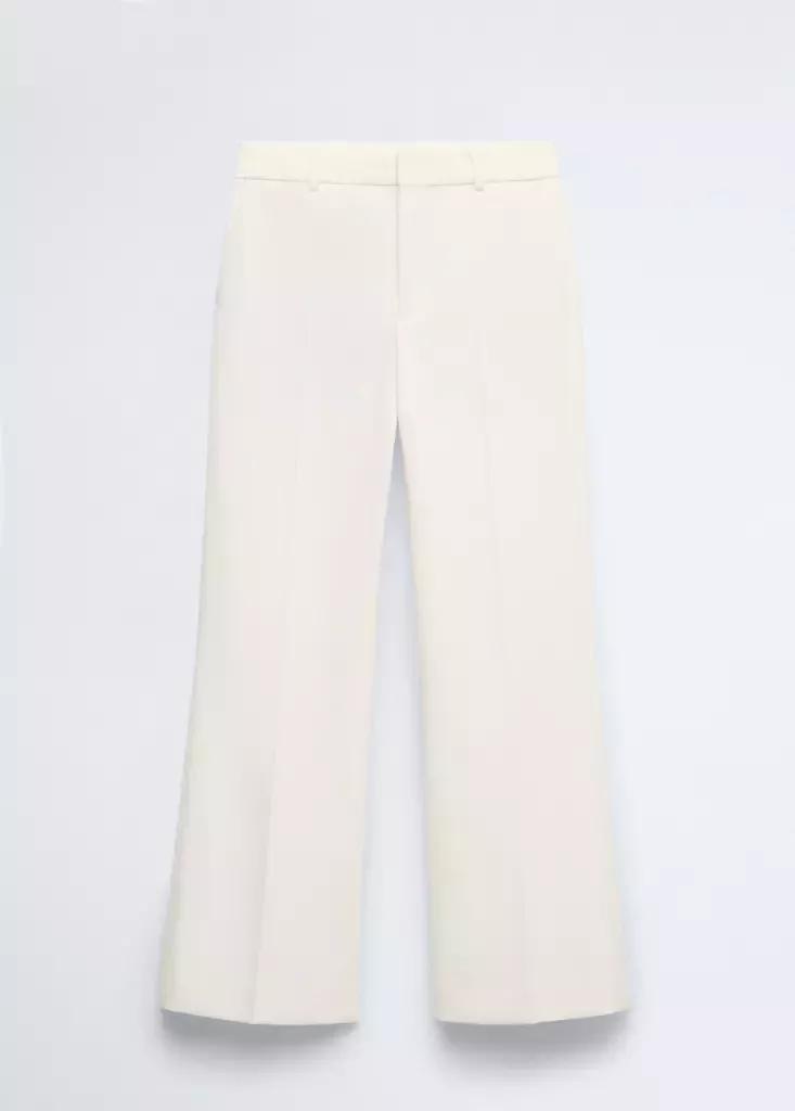 Beige Polyester Trousers, Light Beige, large image number 5