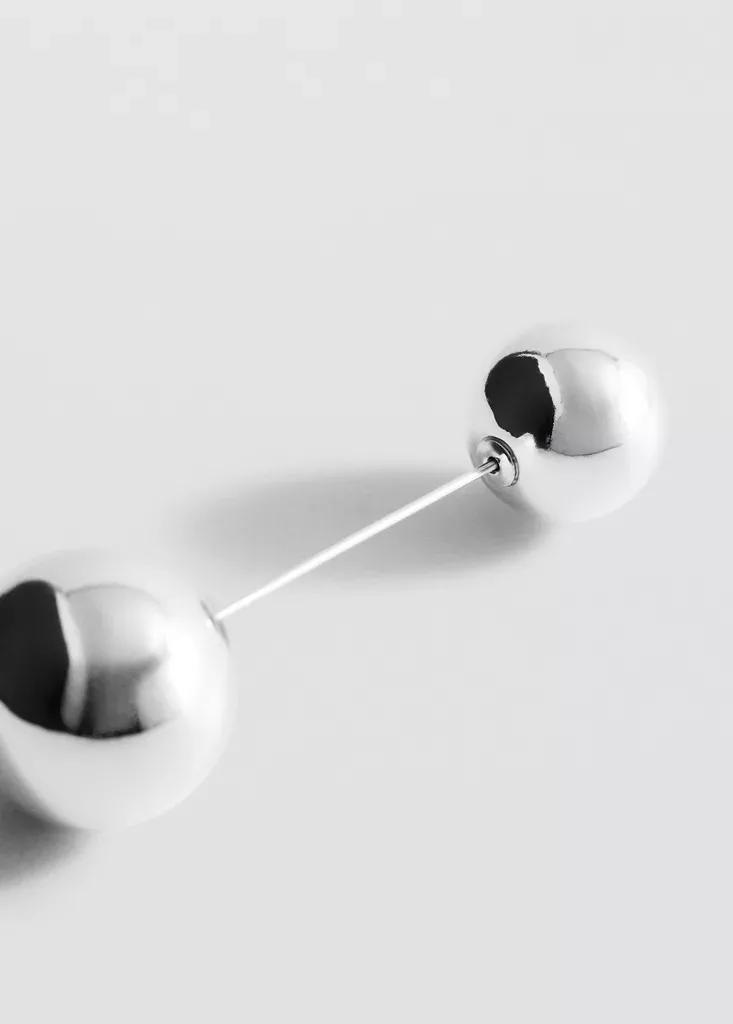 Silver Metallic Bead Brooch, , large image number 1