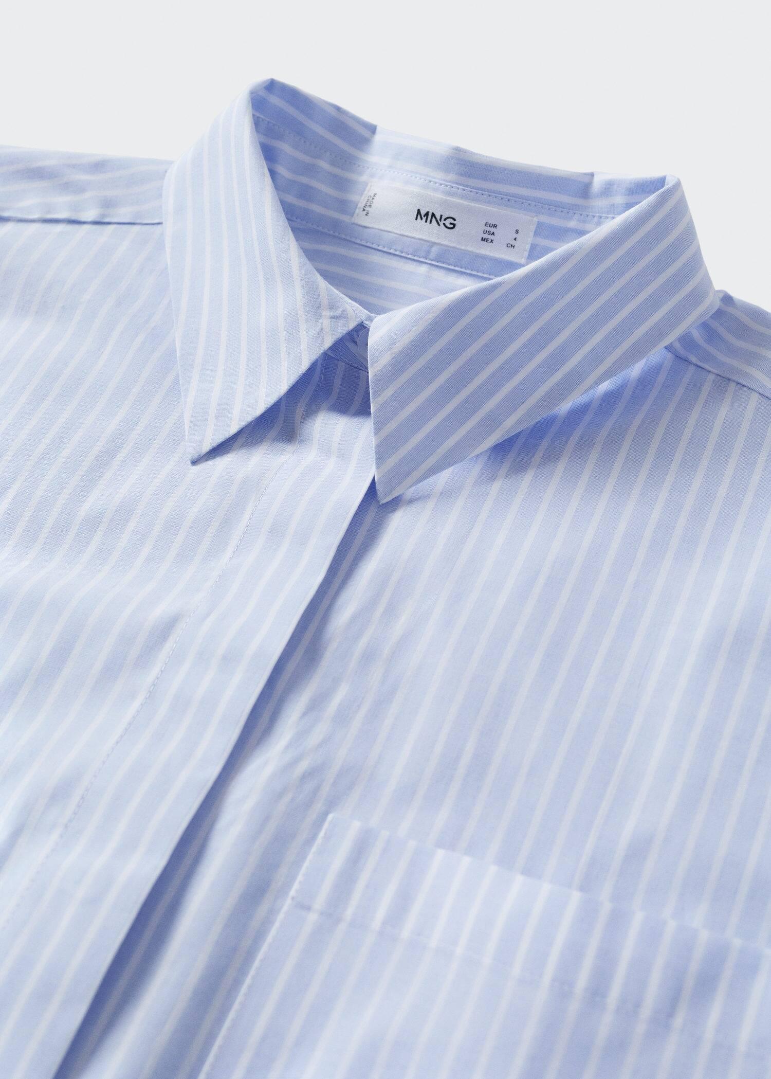 Blue Oversize Cotton Shirt, , large image number 4