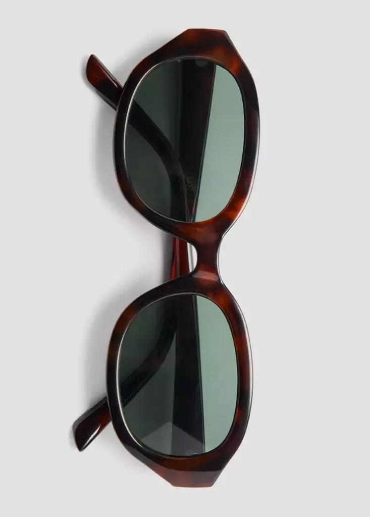 Brown Rectangular-Frame Sunglasses, , large image number 3