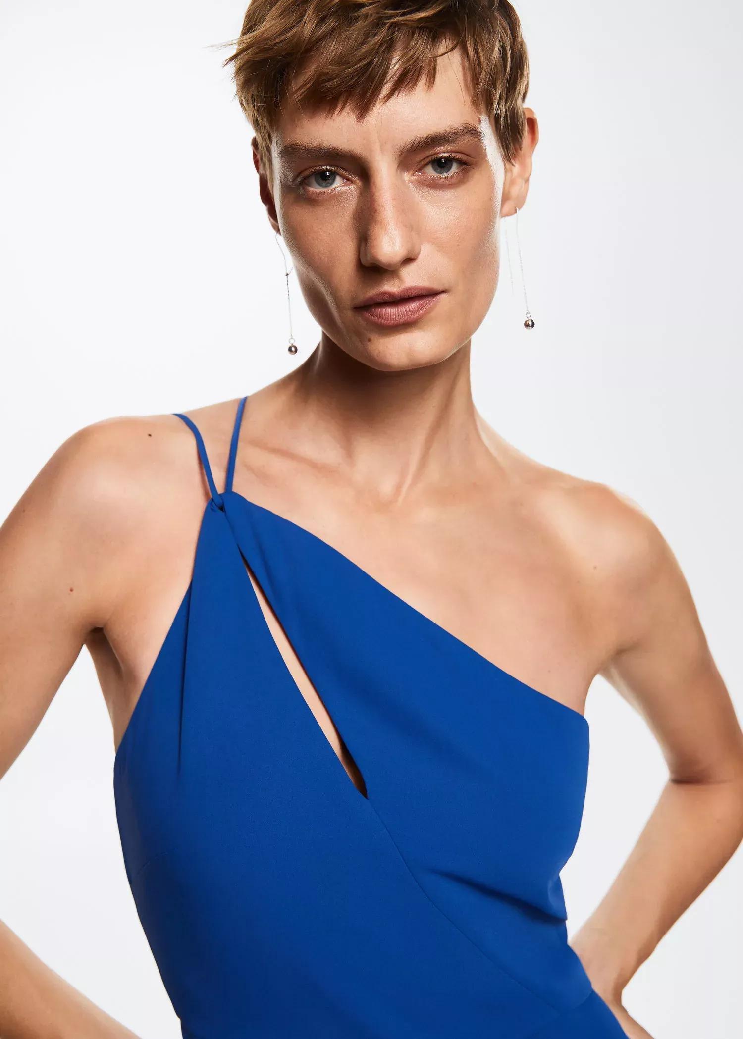 Blue Asymmetric Long Jumpsuit, , large image number 2
