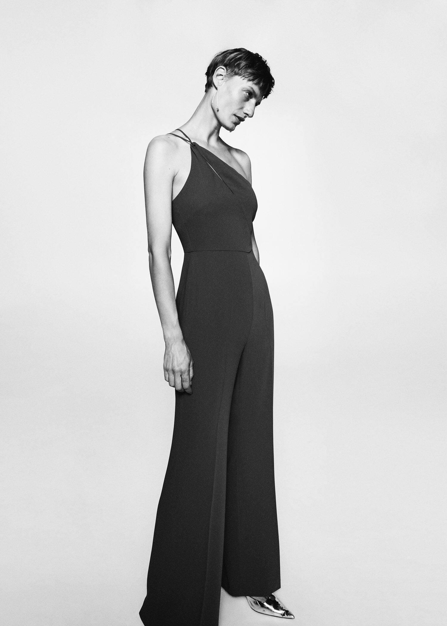 Blue Asymmetric Long Jumpsuit, , large image number 3