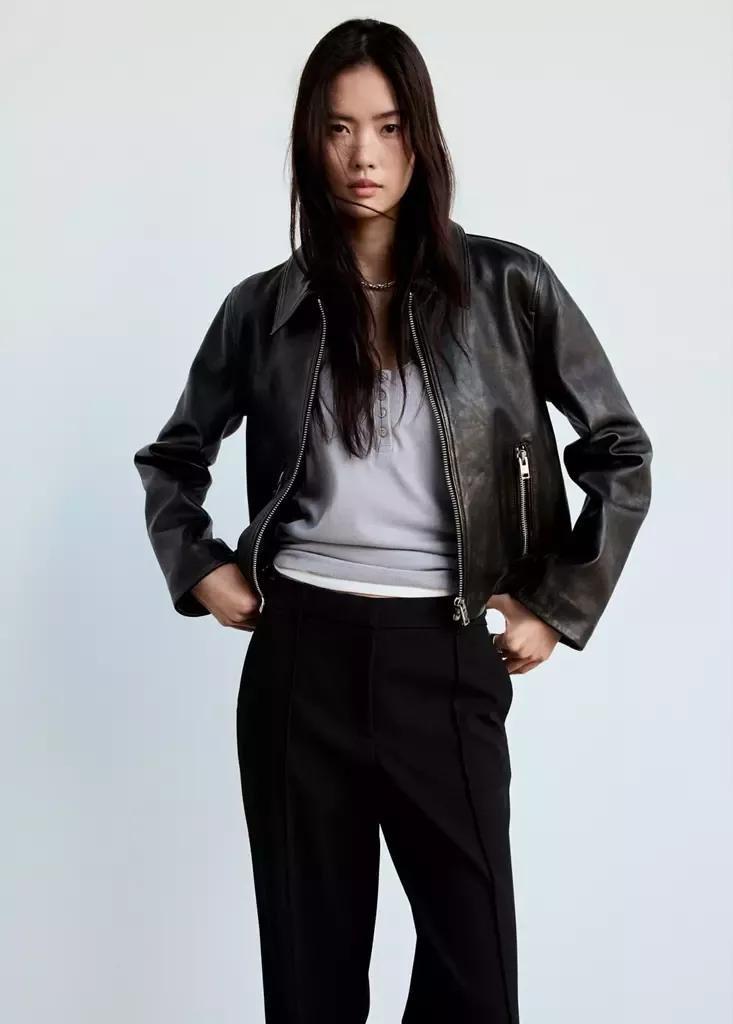 Black Flared Trousers With Seams, , large image number 3