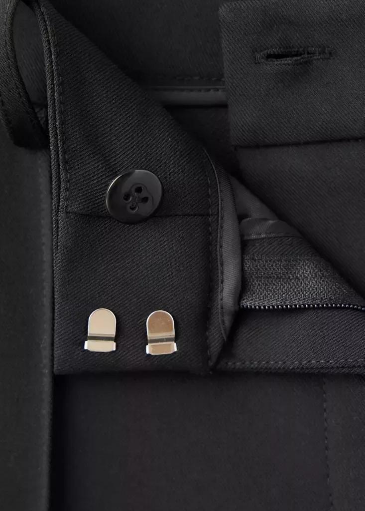 Black Flared Trousers With Seams, , large image number 5