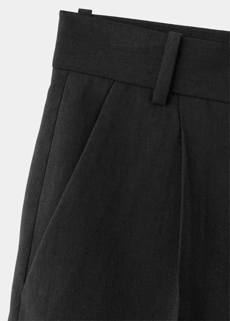 Black Straight Mid-Rise Bermuda Shorts, , large image number 5