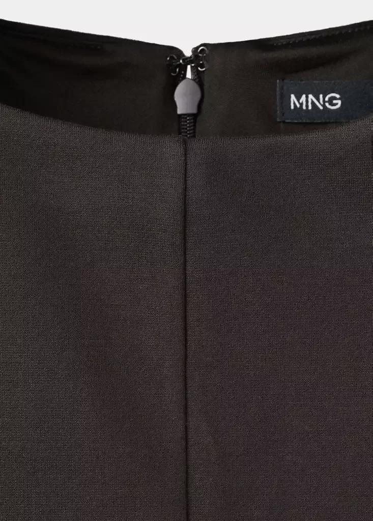Brown Pinstripe Boat Neck Top, , large image number 6